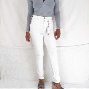 CALVIN KLEIN JEANS - White High Rise Ankle Skinny